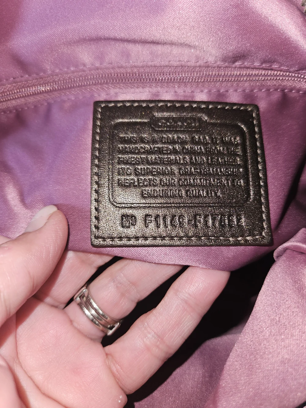 Coach Pink & Purple Logo Print Satchel